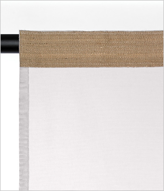A curtain with jute webbing