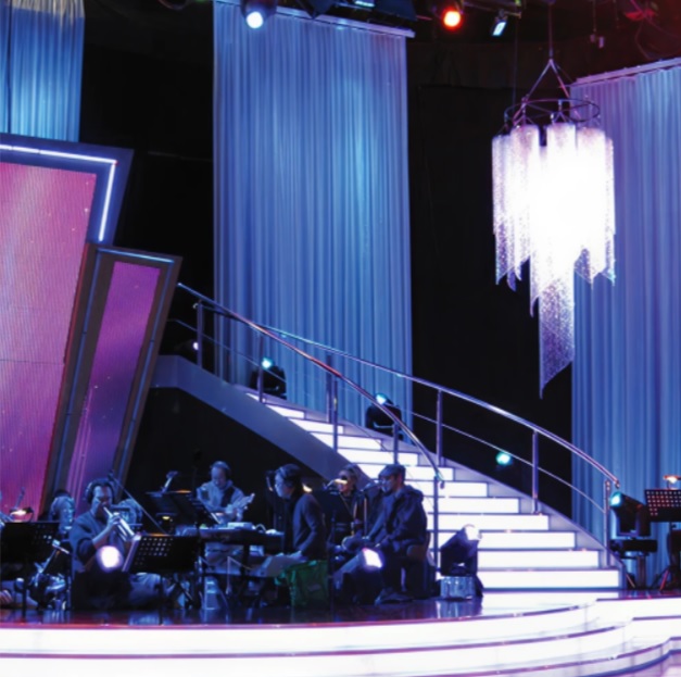 custom red stage curtain