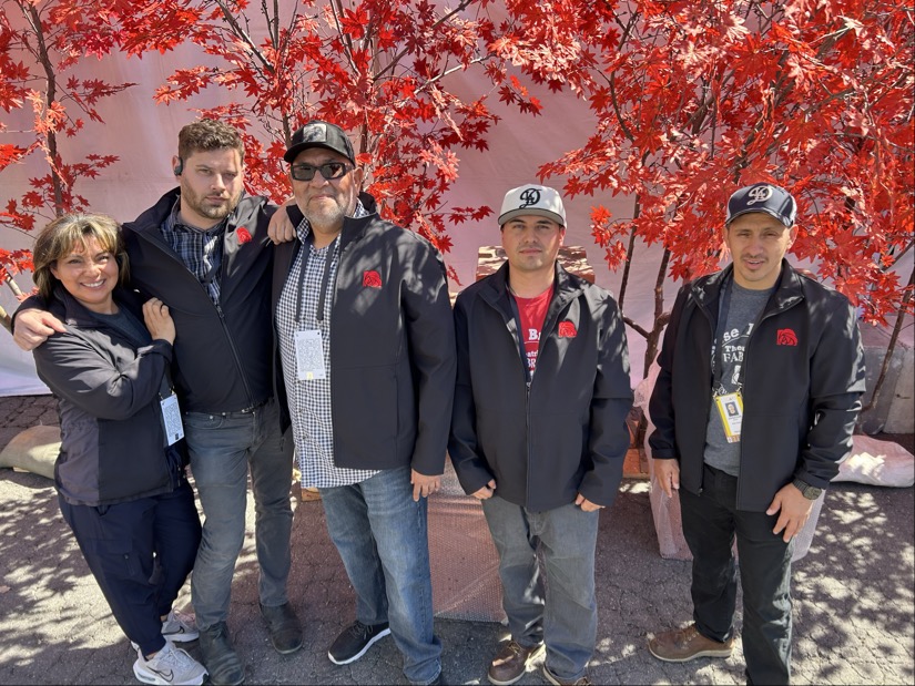 Rose Brand installation team working at an event