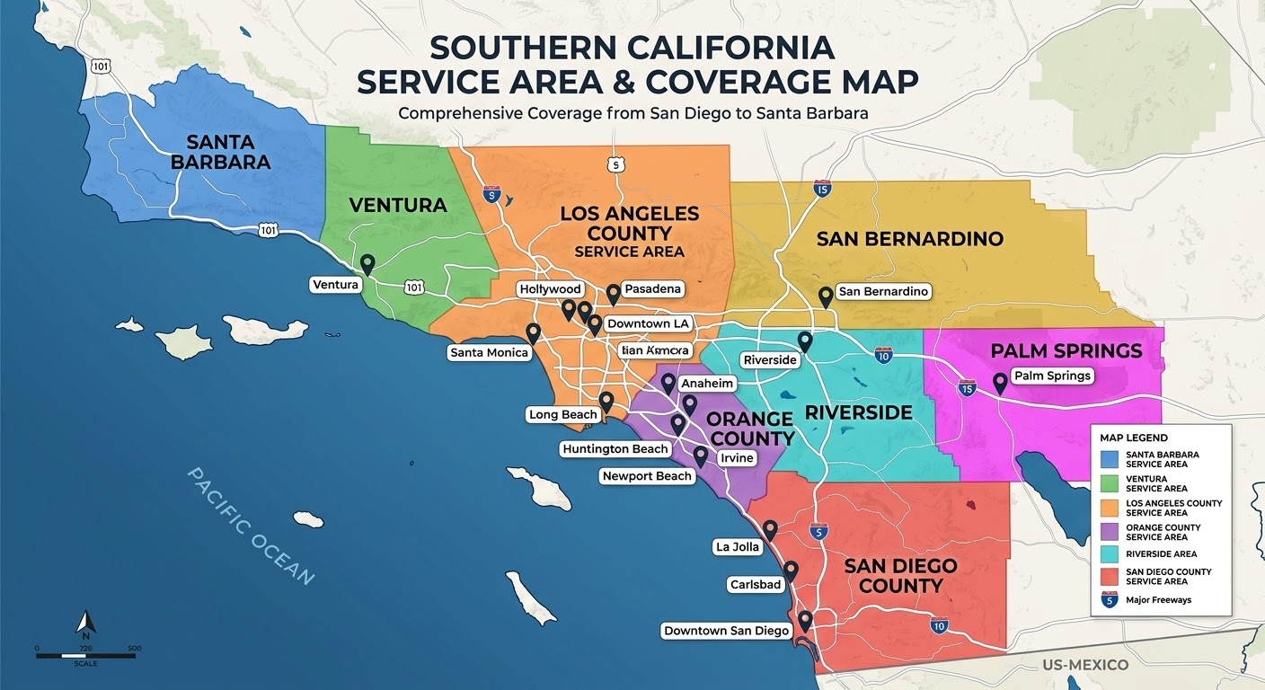 Southern California service area and coverage map